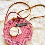Rattan Round Purse Pink Photo 3