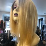 Wig blonde black asymmetrical bob 2019 lacefront Photo 5