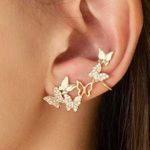 Boutique 1pc Rhinestone Butterfly Stud Earrings  Photo 0