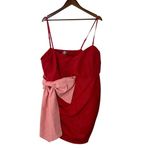 Future Collective Red Pink Bow‎ Mini Dress 1X Sleeveless Holiday Party Photo 2