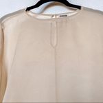 Weekday  Sheer Cream Gold Crewneck Blouse Size Small Photo 3