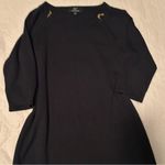 Nina Leonard Elegant Black Midi Sweater Dress Photo 0