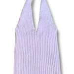 Forever 21 Pastel Lilac Ribbed Knit Cropped Sweater Halter Top Open Back Small Photo 7
