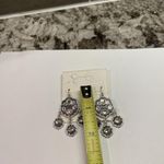 Jessica Simpson NWT  $24 Silver Tone / Rhinestone Pierced Dangle Earrings Photo 8