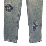 Playboy NWT x PacSun Embroidered Bunny Flower Light Wash High Rise Jeans Sz 26 Photo 7