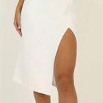 Showpo White Dress With Side Slit Photo 0