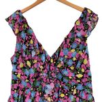 Amur EVITA Multicolor Floral Silk Chiffon Ruffle Maxi Dress Size 16 Blue Photo 6