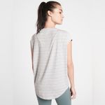 Athleta Short Sleeve Cloudlight Stratus Striped Tee in Grey and White Stripe Photo 1