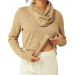 Free People BEACH Cotton Cocoon Cowl Pullover Oak Bark long sleeve knit XS/S Photo 0