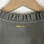 Michael Kors Mini Dress Womens M Olive Green Ruffle Sleeveless Earthy Modest Photo 4