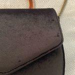 Anthropologie Anthropology Black Velvet Purse with Circle Faux Tortoise Handle/Shoulder Chain Photo 3