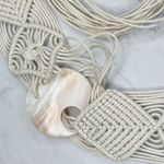 Womens Mother of Pearl Woven Macrame Tie Belt Small (S) ✨ White Photo 0