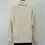 Haven Well Within Braided Cable Knit Sweater Turtleneck Cream Medium Coastal White Photo 3