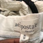 Y2K 2000s Aeropostale Capri Cropped Grey Sweatpants Spell out Logo Low Rise Drawstring Cuffed Sz M Gray Size M Photo 2