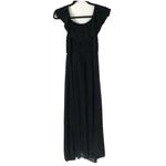 Dee Elly  Maxi Romper Shorts Hi Lo Ruffle Sleeve Blouson Black Size M Photo 2