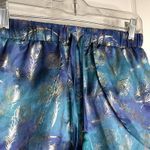 Disney ’s XS Aladdin Jasmine Gold Feather Print Teal Lightweight Pajama Shorts Photo 3