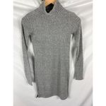 Wilfred  Free Ribbed Mock Neck Long Sleeve Sweater Mini Dress Grey Size XXS Photo 5