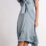 Baltic Born Poppy Tie Front Dress in Steel Blue Photo 0