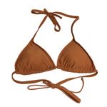 Aerie Bikini Top Triangle String Ties Removable Cups Brown S Photo 0