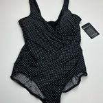 MiracleSuit  Oceanus One Piece Pin Point Black White Swimsuit Womens Size 20W NEW Photo 0