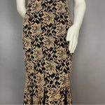 Candlelite Dress Mermaid Gown Gold Metallic Black Elegant Sleeveless Size Medium Photo 8