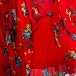 Vince Camuto Red Floral Pleated Maxi Skirt Large Whimsy Feminine Photo 6