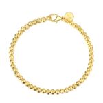 Boutique 4mm Bead Ball‎ Bracelet Minimalist Jewelry | Yellow Gold Plated Sterling Silver Photo 0