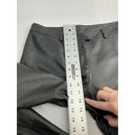 Womans VS2 Black 100 % Leather Pants 12 P Zip Front Flared Legs Back Pocket Size 12P Photo 6