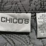 Chico's  Quilted Jacket Silver Gray Size M Medium (1) Mock Neck Full Zip Photo 6