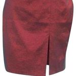 Cache Cranberry Metallic Sheen 9" Slit Evening Day Pencil Skirt Stretch $118 NWT Photo 0