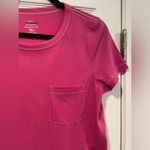 J.Crew NWOT Size S Neon Pink Short Sleeve Crew Neck Pocket Tee Shirt Photo 3