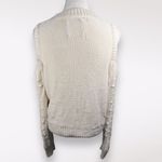 Lucky Brand  Cream Open Knit Cold Shoulder Sweater Size Small Photo 4
