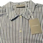 Everlane  Women's Blue and White Striped Cotton Woven PJ Top Size Small NWT Photo 3