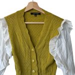 Strut & Bolt  Mustard Yellow Knit Vest with White Ruffle Sleeves Photo 3