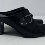 Aeropostale Aerosoles Women's Black Patent‎ Slip On Square Toe Heels Chain Design Size 7 1/2 Photo 0