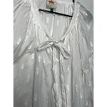 Farm Rio  White Pineapple Embroidered Long Sleeve Boho Blouse Size Large Cotton Photo 4