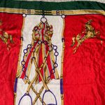 Vintage Equestrian Horse 100% Silk Scarf 34"Lx33"W Photo 2