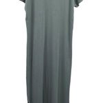 Club Monaco Dress Maxi Ribbed Tea Dyed Mock Neck Stretchy Teal Womens Size XL Photo 0