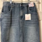 NWT Happily Grey Denim Jean Maxi Skirt 5 Size undefined Photo 1