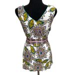 Anthropologie C. Keer bohemian wrap style paisley white tie tank top tunic Photo 2