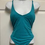 Love & Other Things Blue Ribbed Chain One Piece Swimsuit Photo 4