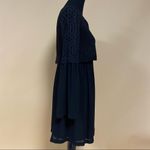 Max Studio 🛍️  Black Crocheted Popover Short Casual Dress Flowy Long Sleeves XS Photo 6