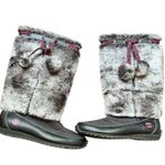 Timberland Winterberry Tall Fur Winter Boots Pom Poms Side Zip Women’s 6.5 Photo 0