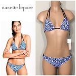 Nanette Lepore  blue and white bikini. NWT Photo 1