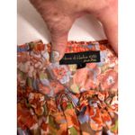 HOUSE OF HARLOW 1960 Ruffle Square Neck Smocked Top. Size L Orange Size L Photo 5