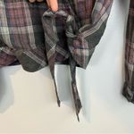 Anthropologie Cloth & Stone Anthropolgie Lara Grey/Pink Plaid Wrap Flannel Long Sleeve Small Photo 9