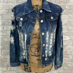 Thrill Denim Distressed Always 100 Jean Jacket Blue Size M Photo 0