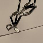 Black Bead Signed EMMONS Costume Necklace - Silver Tone /  Multi Strand Chain Photo 9