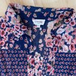 Siren Lily Women Sheer Maxi Komono Dress Blue w/ Pink Flowers & Front Tie Sz 1X Photo 3