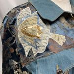 Indigo Moon Womens Medium Jean Tribal Dressy Jacket Embroidery Boho Artsy Spring Blue Photo 3